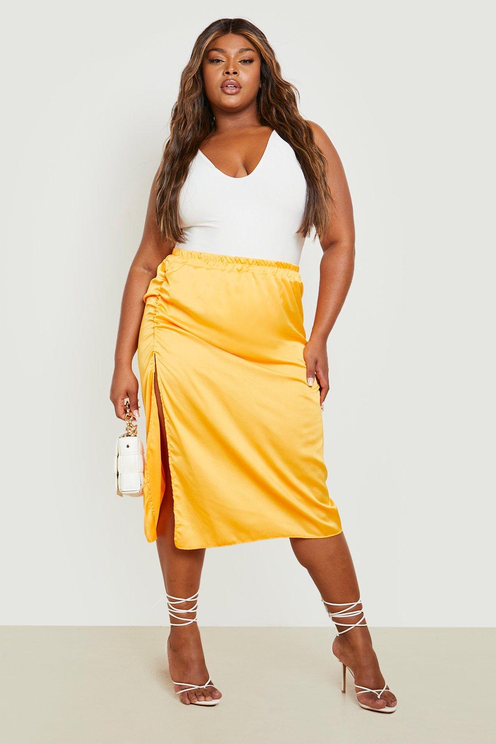 Mustard skirt plus outlet size