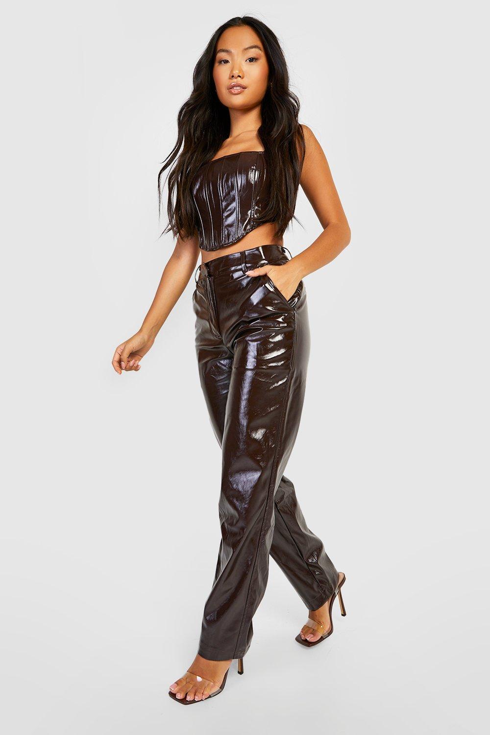 Pantalon cuir brillant discount femme