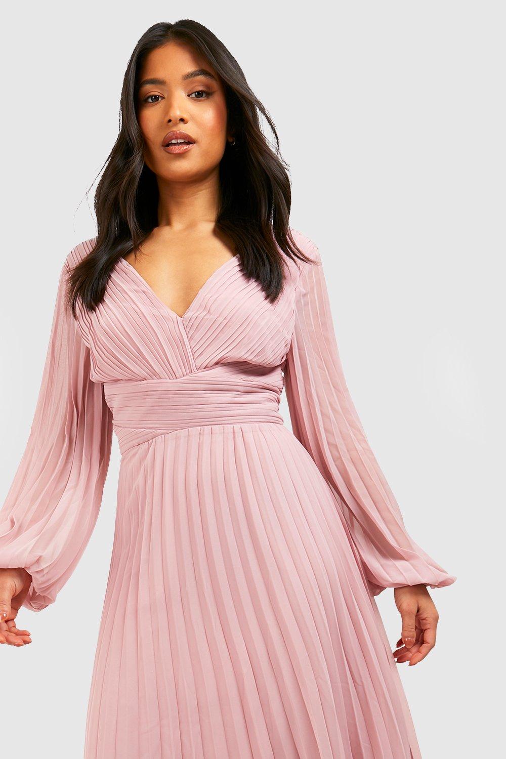 Petite pleated thigh outlet split maxi dress