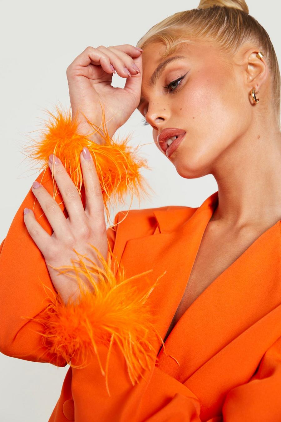 Orange Feather Cuffs