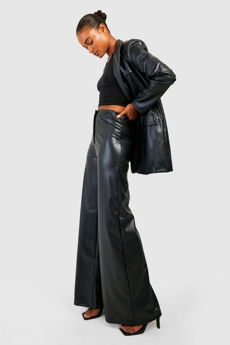 Black Tall Pu Wide Leg Trouser image number 1