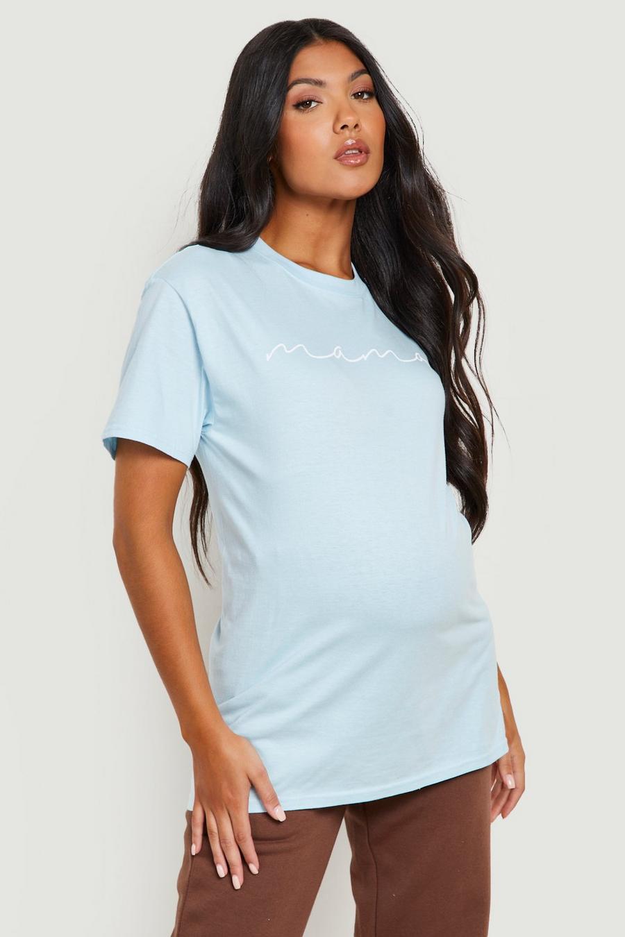 Blue Mammakläder Mama T-shirt med slogan image number 1