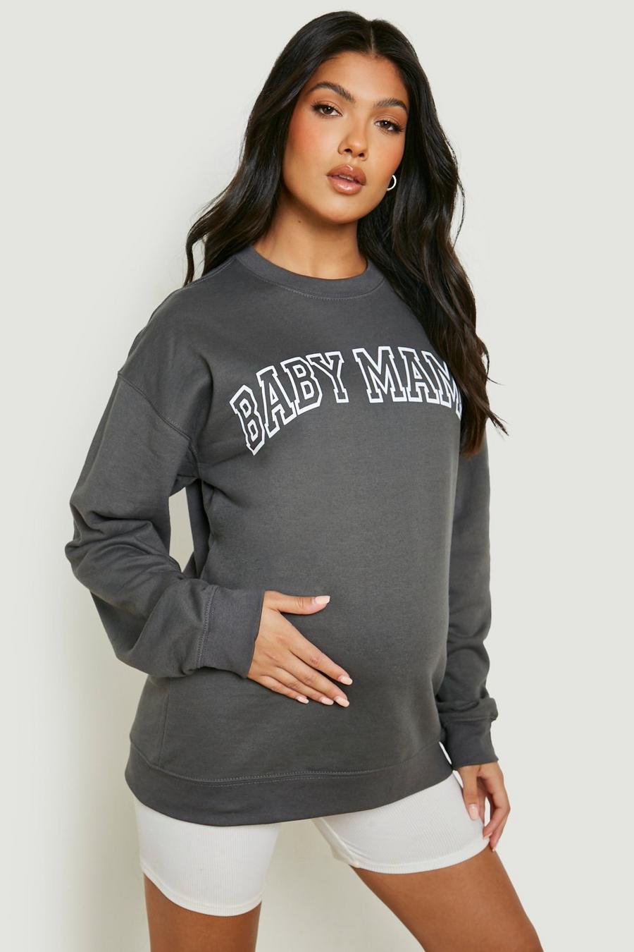 Charcoal grå Mammakläder - Baby Mama Sweatshirt image number 1