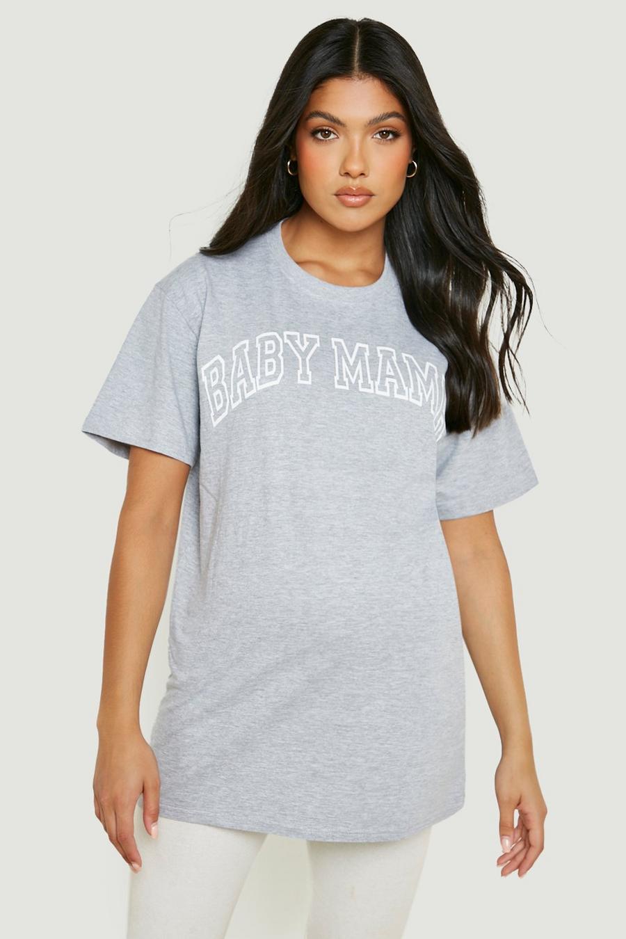 Grey marl Maternity Baby Mama Slogan T-shirt image number 1