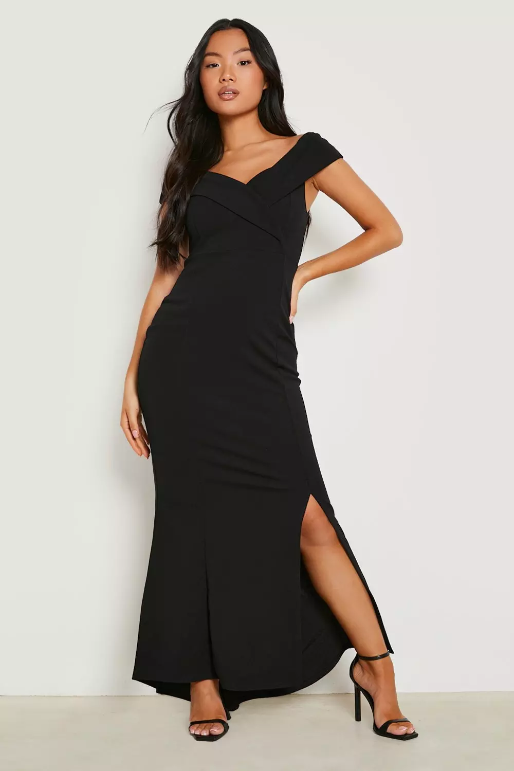 Petite bardot cheap maxi dress