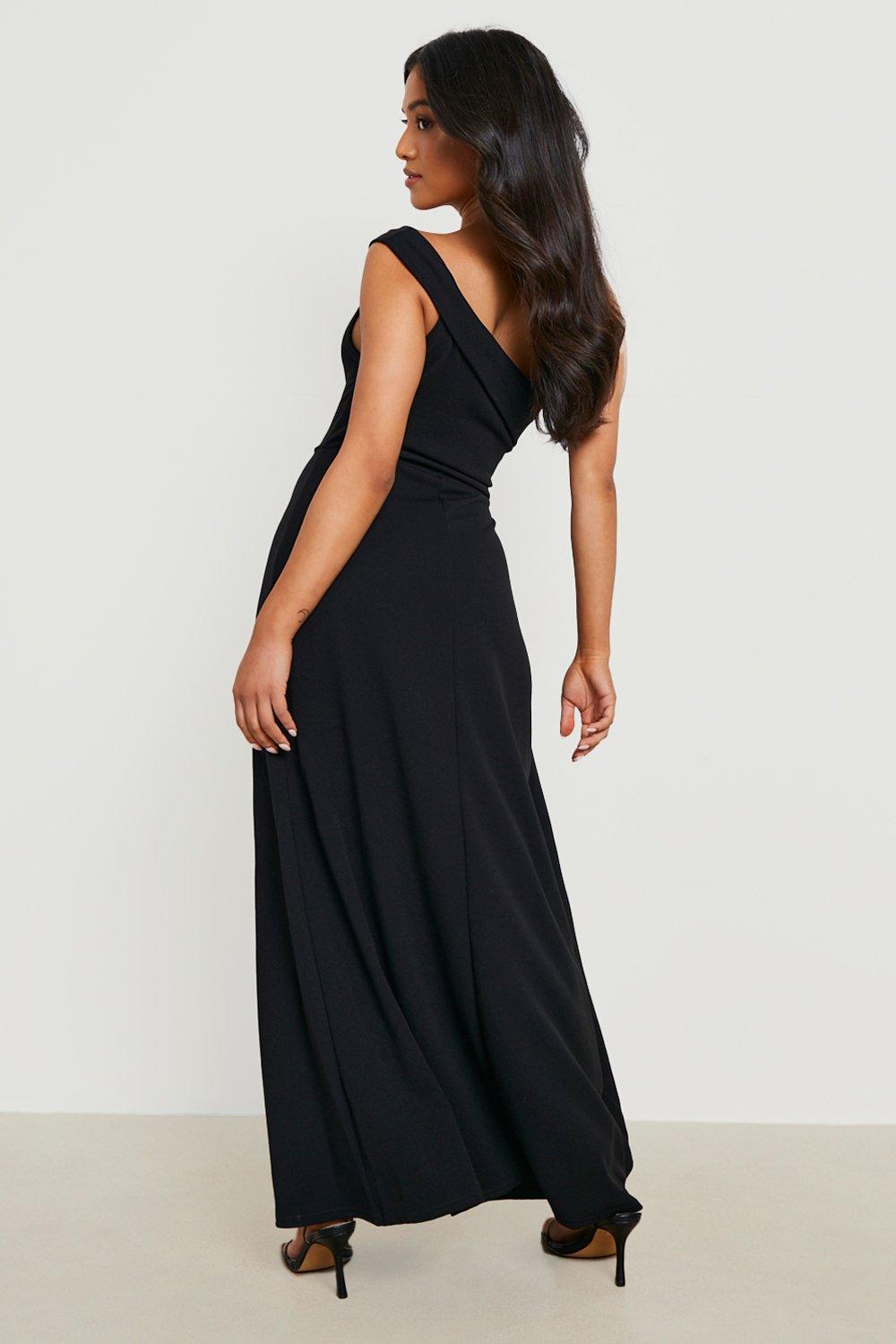 Petite Scoop Neck Long Sleeve Maxi Dress