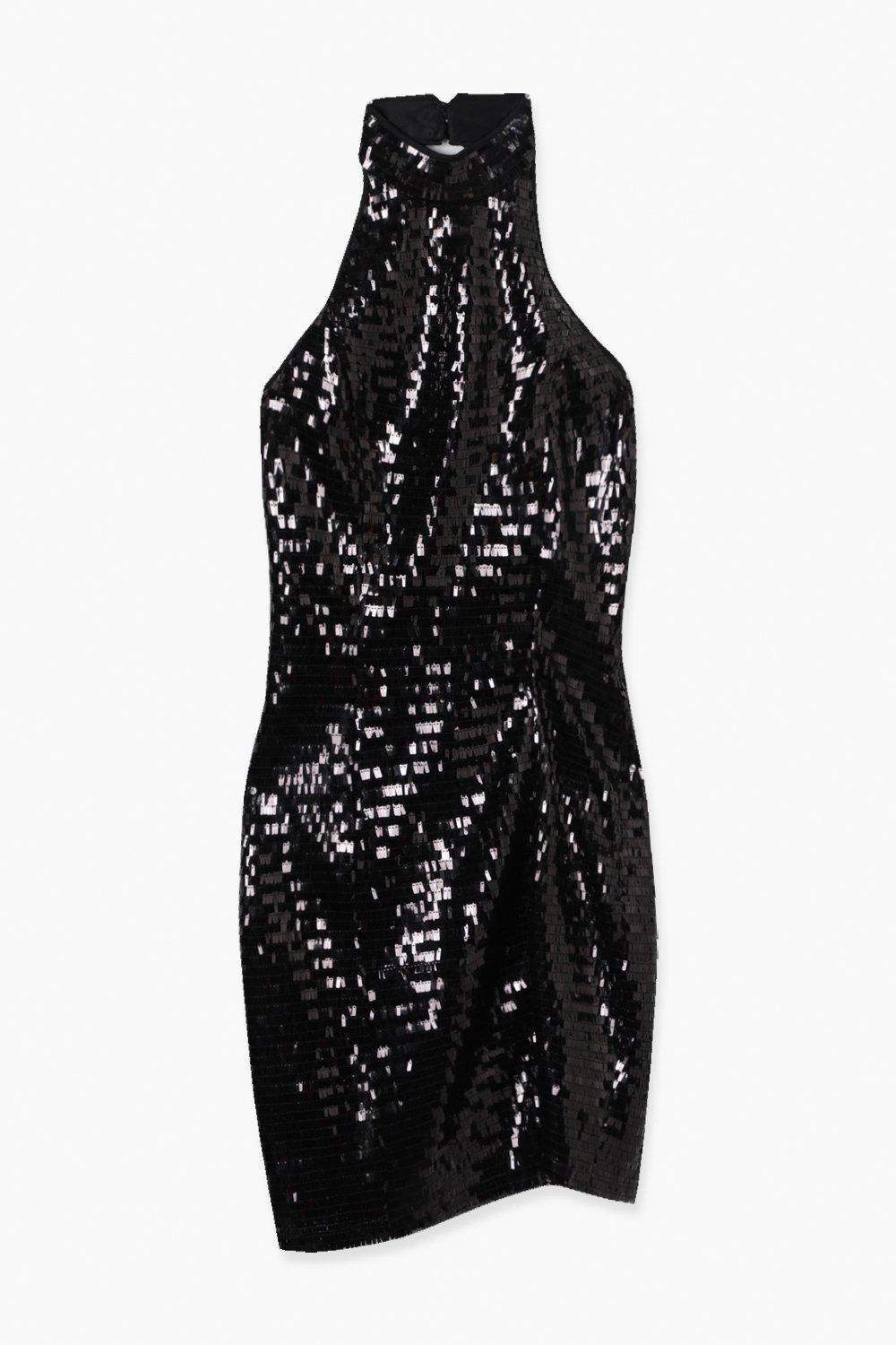 Sequin 90S Halter Mini Party Dress