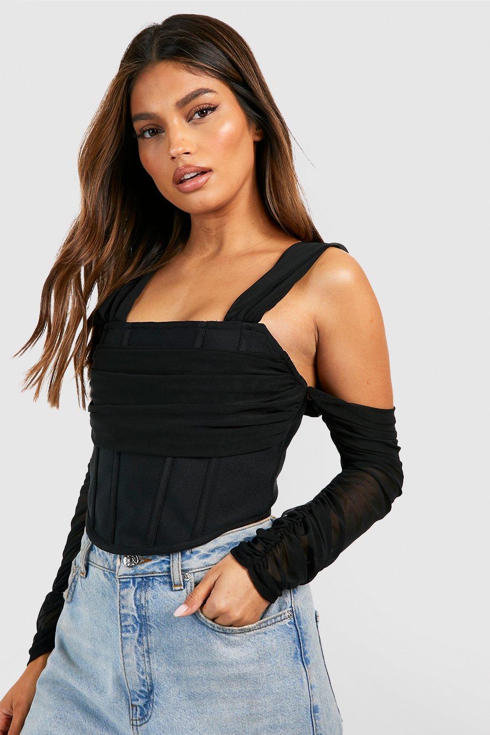 Cold shoulder corset top new arrivals