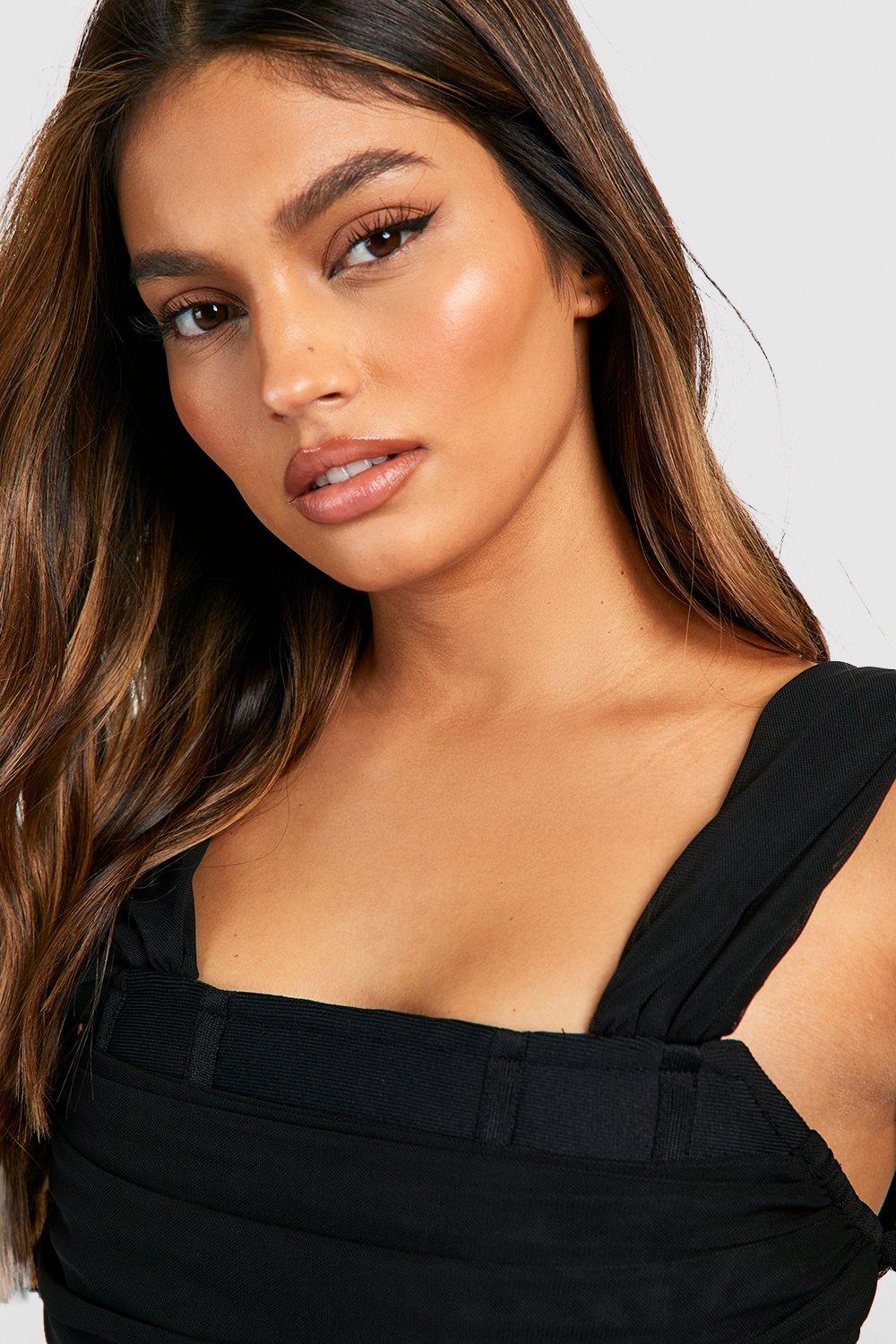 COLD SHOULDER MESH TOP