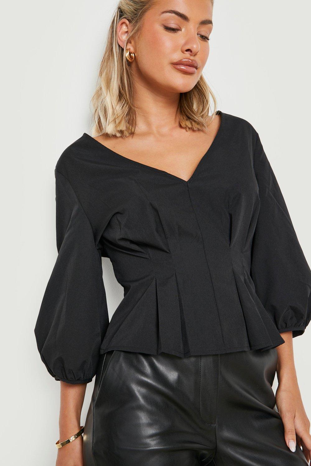 Denim & Co. Printed Balloon Sleeve Smocked Blouse on QVC