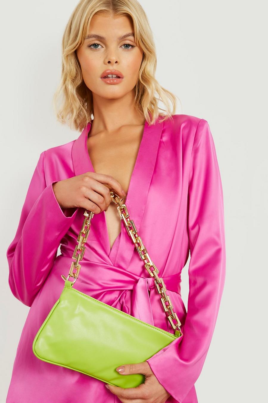 Lime Gold Chain Shoulder Bag image number 1