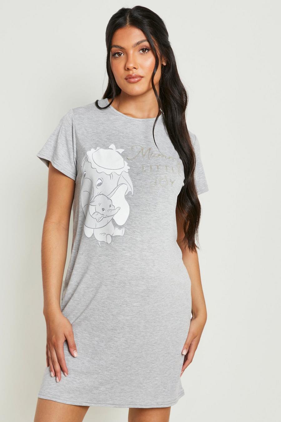 Umstandsmode Nachthemd mit lizenziertem Dumbo-Print, Grey marl