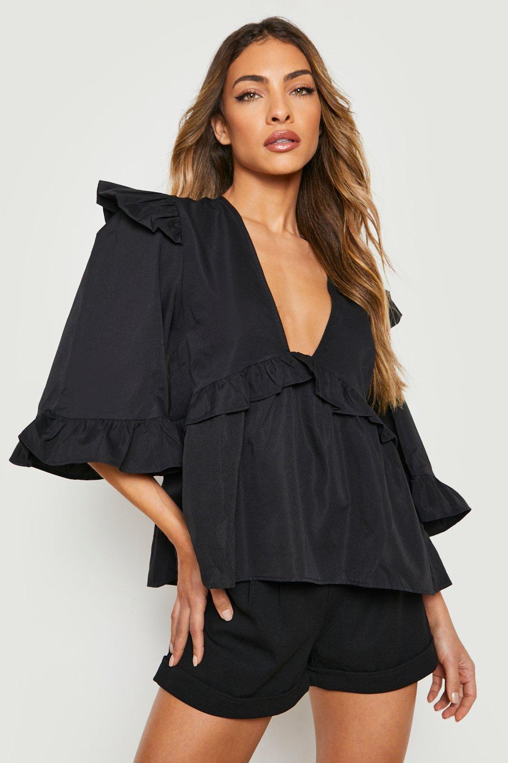 Boohoo best sale frill top