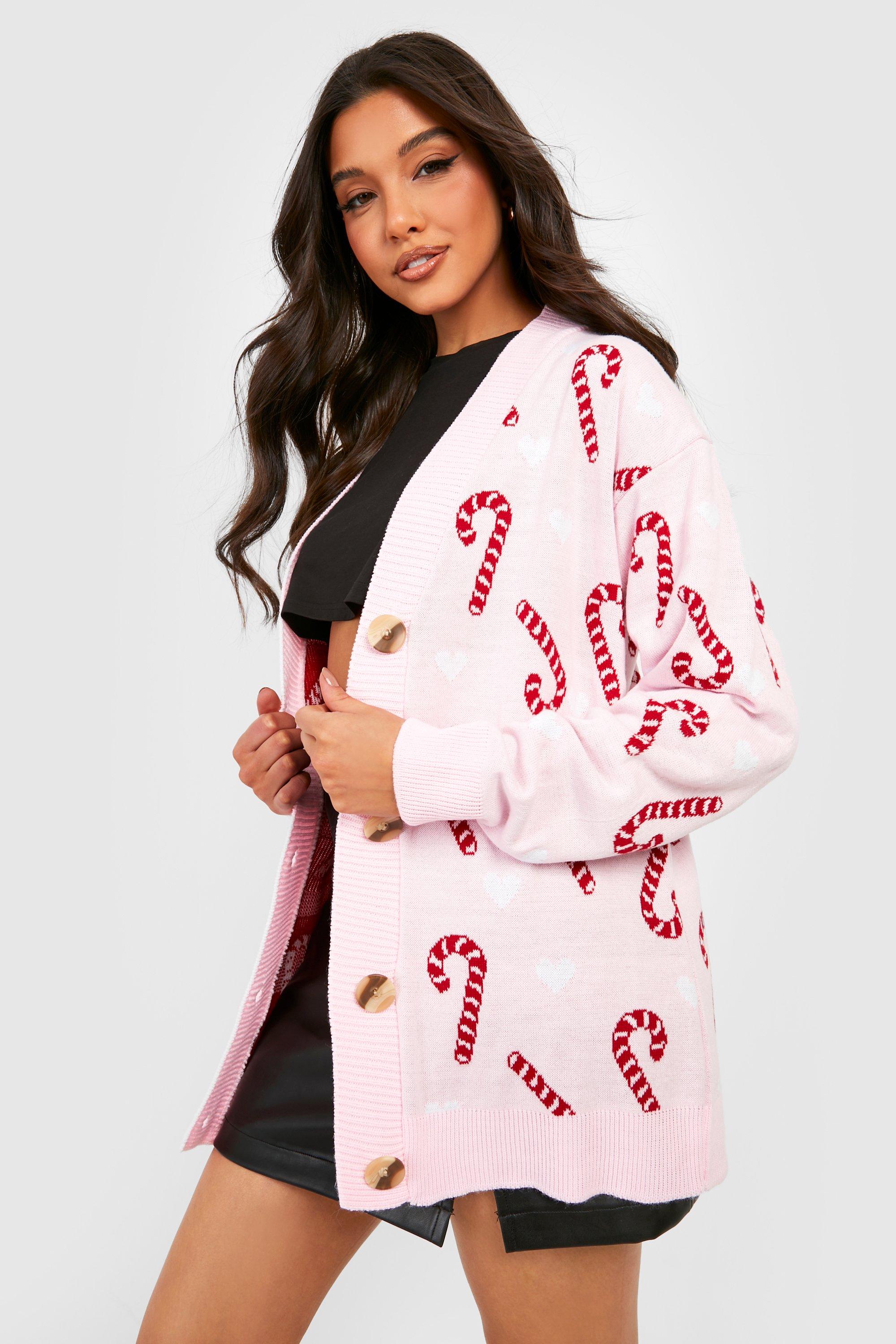 Candy Cane Christmas Cardigan boohoo UK