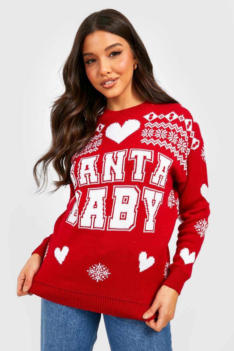 Red Santa Baby Christmas Sweater image number 1