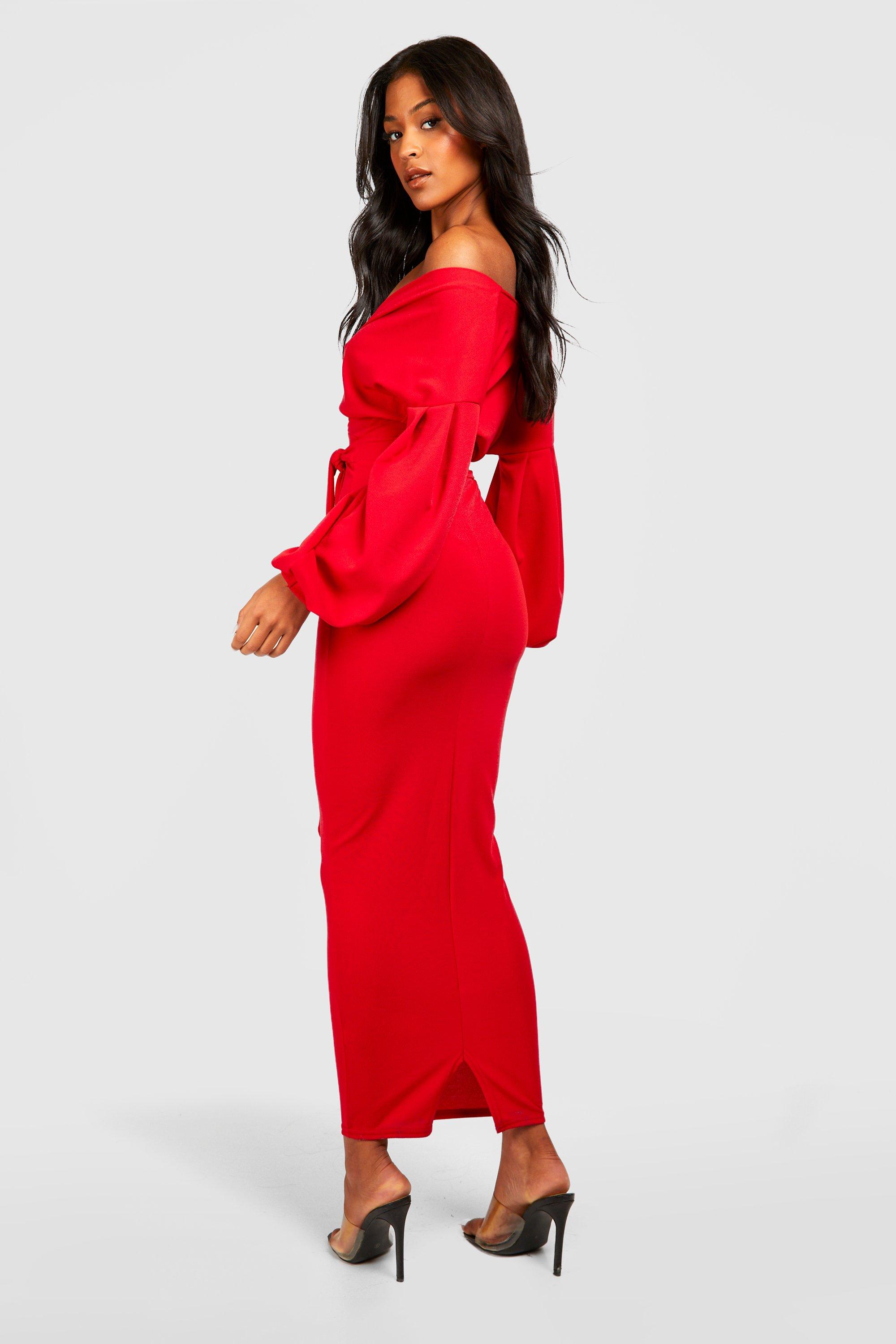 Boohoo red outlet bodycon dress