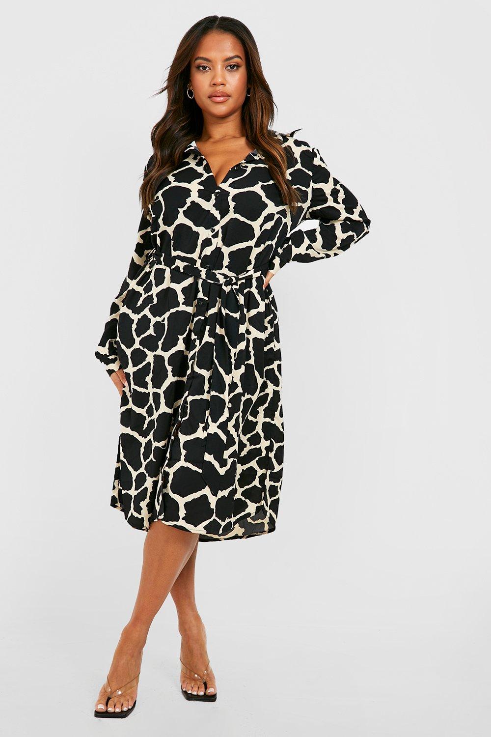 Animal midi 2025 shirt dress