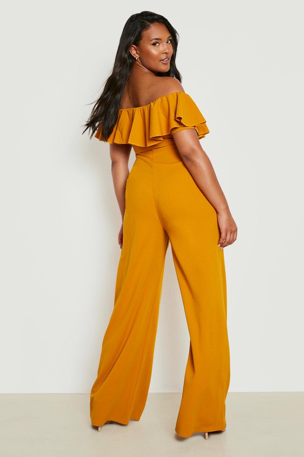 Boohoo store ruffle jumpsuit