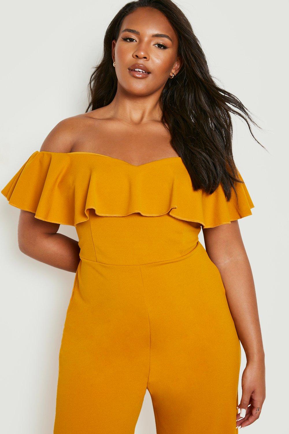 Yellow store ruffle jumpsuit