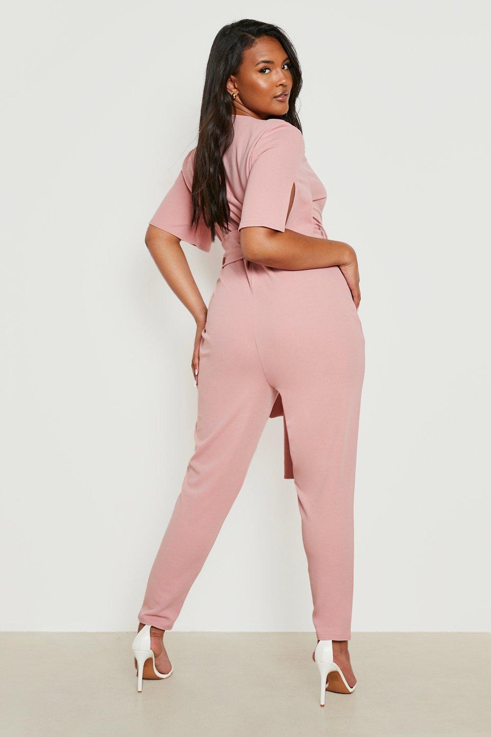 Pink jumpsuit cheap with cape