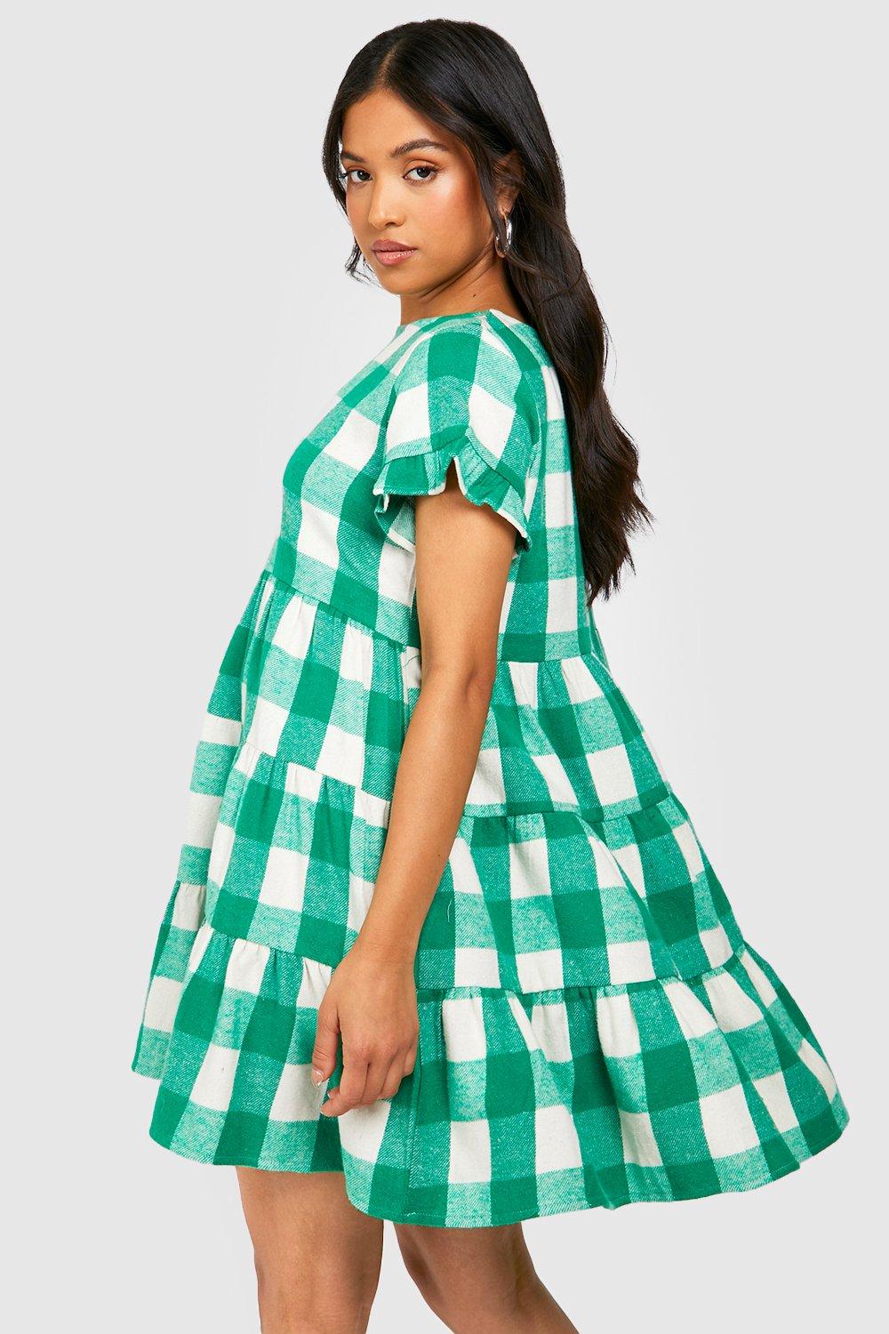 Petite check dress best sale