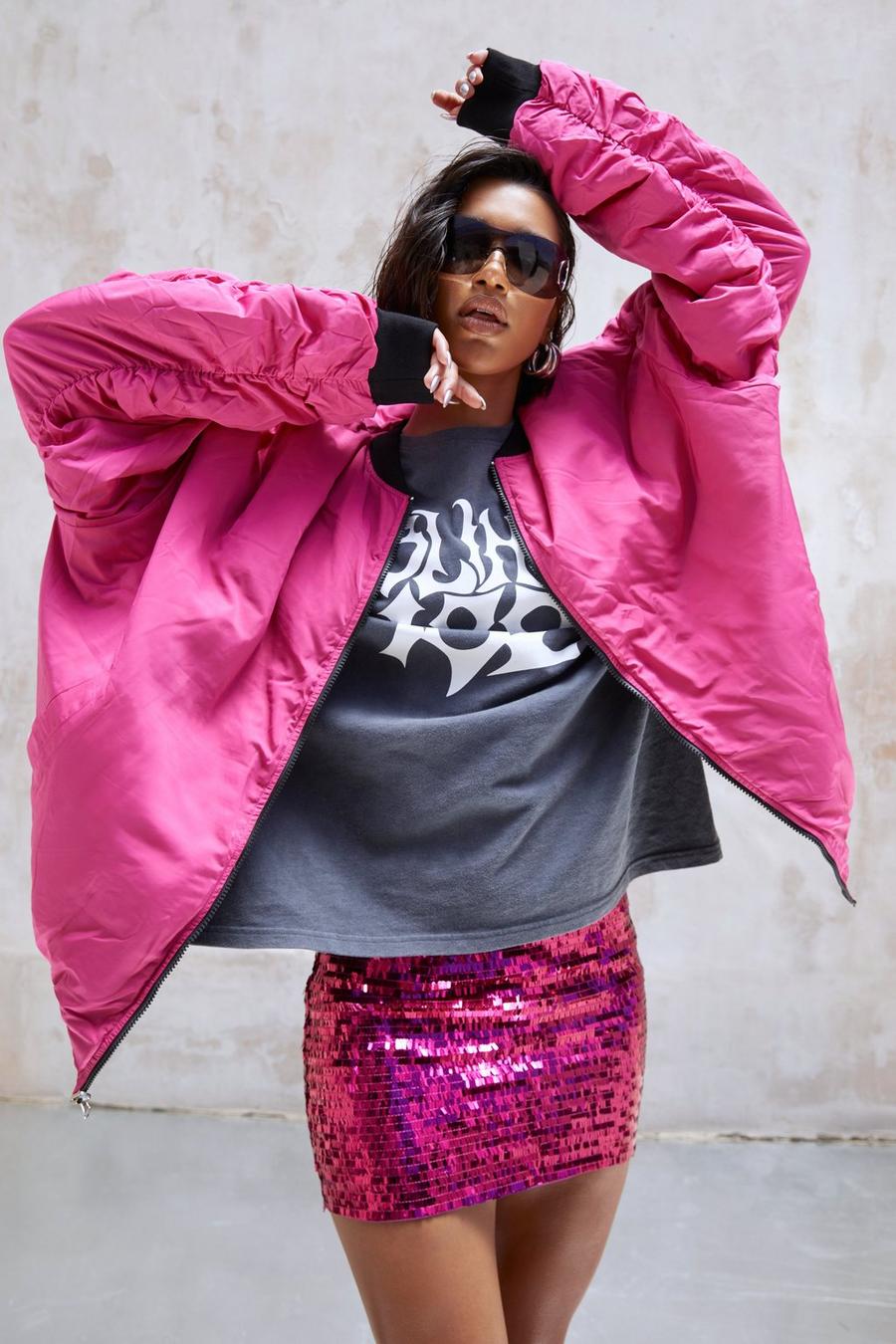 Pink Kourtney Kardashian Barker Glittrig minikjol med paljetter