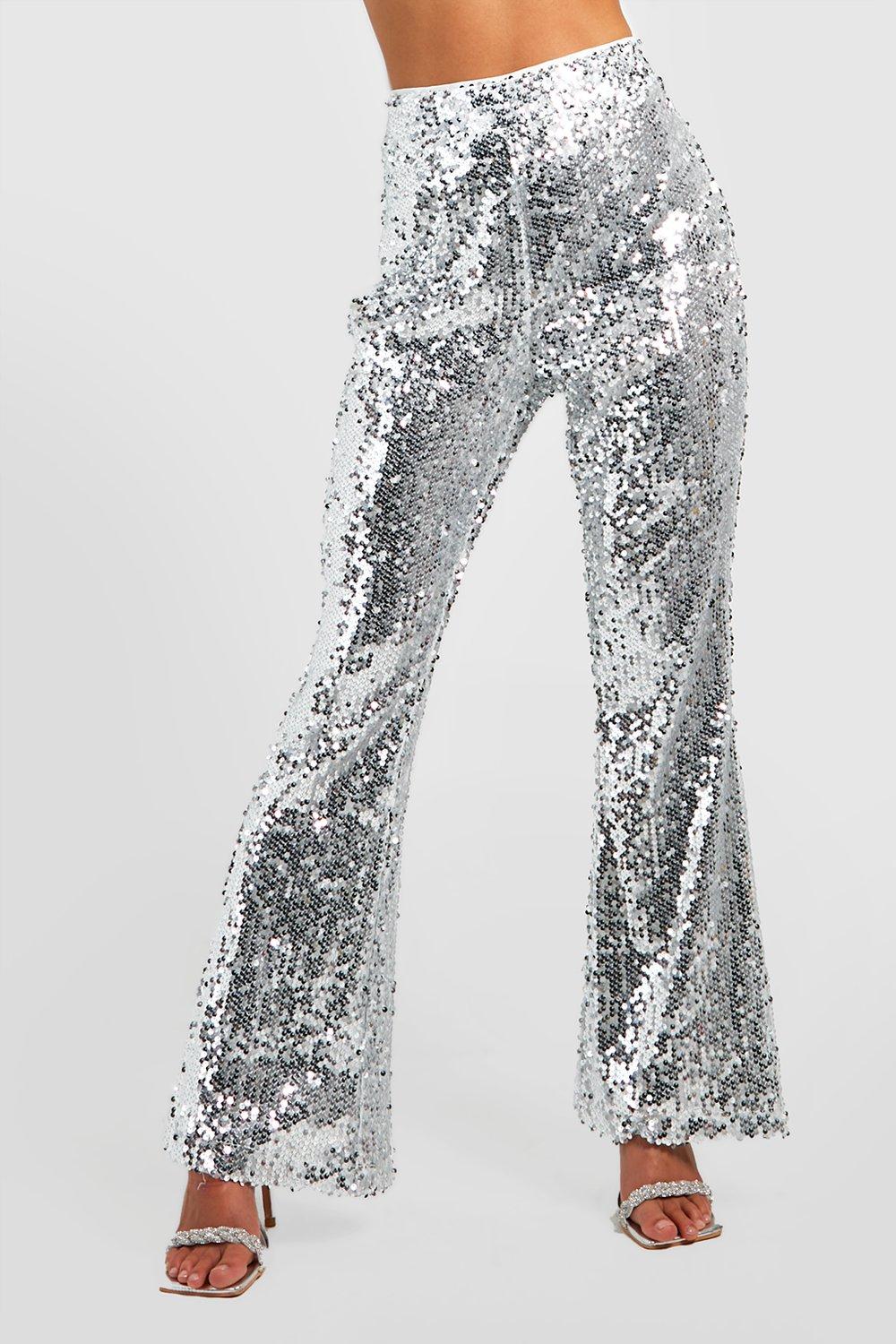 Silver flare hot sale pants