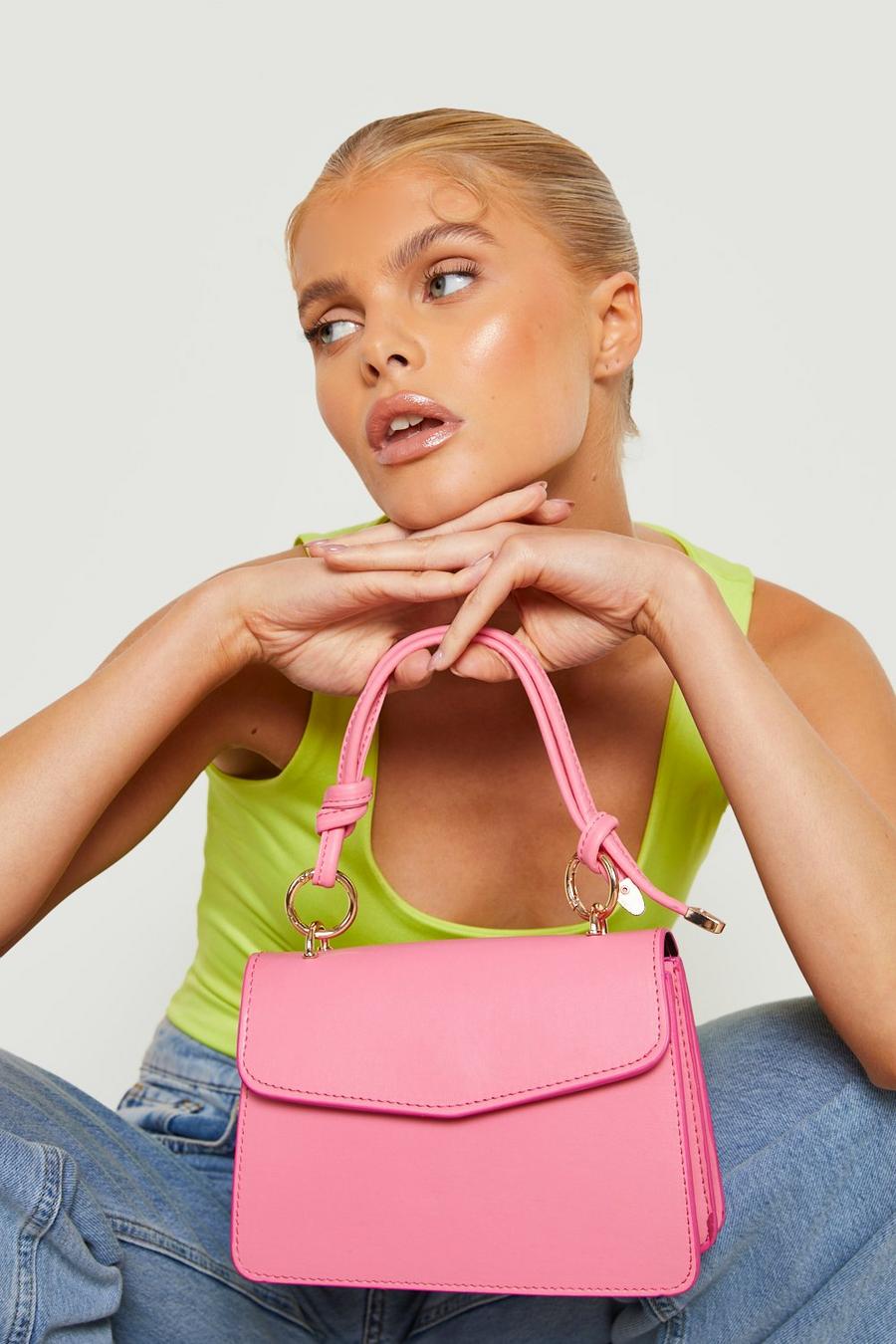 Pink rose Knot Handle Grab Bag