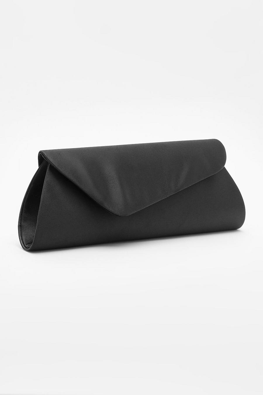 Black Assymetric Structured Clutch Bag