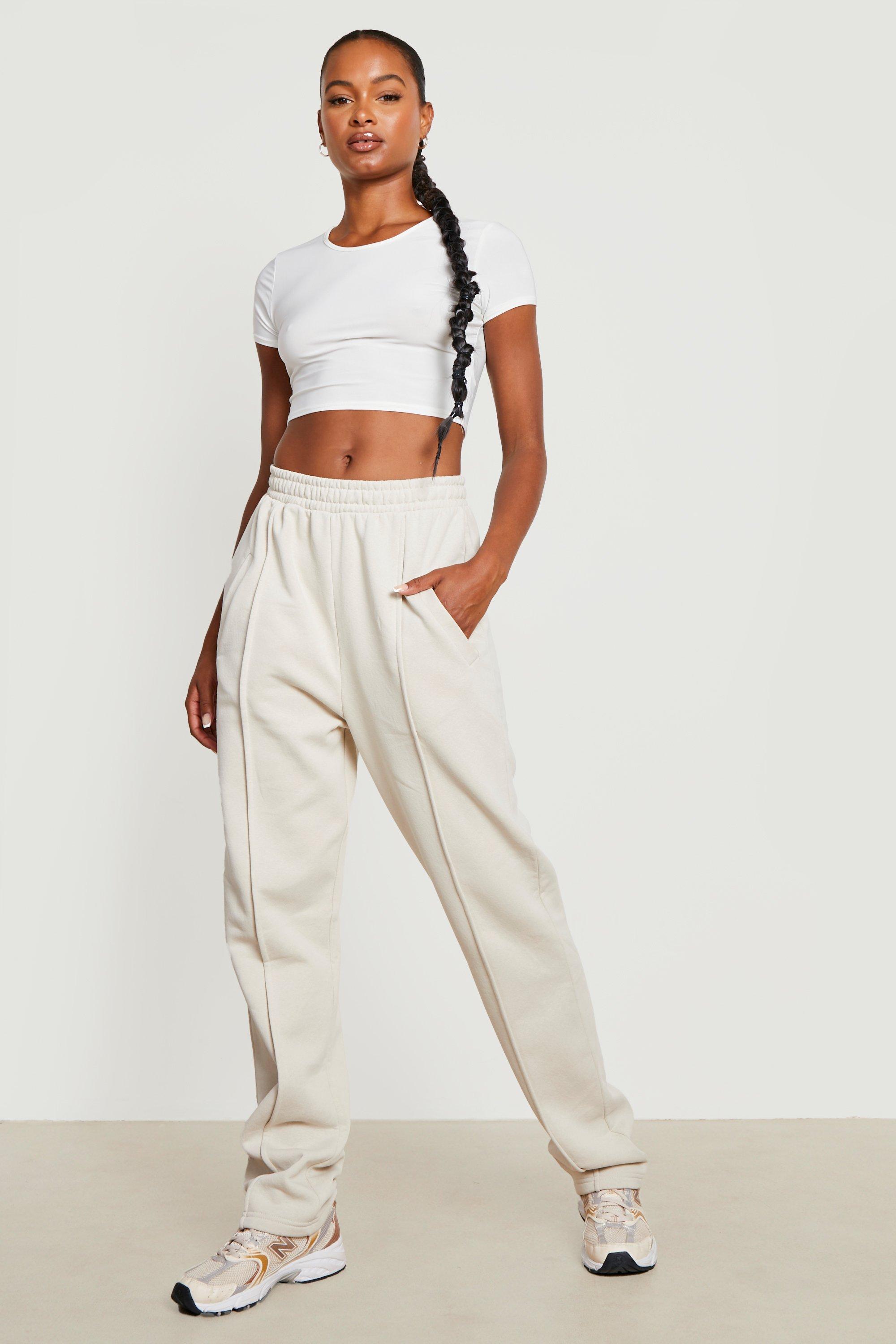 womens tall white joggers