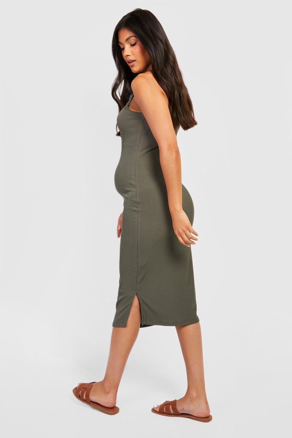 https://media.boohoo.com/i/boohoo/gzz23452_khaki_xl_1/female-khaki-maternity-rib-racer-neck-midi-dress