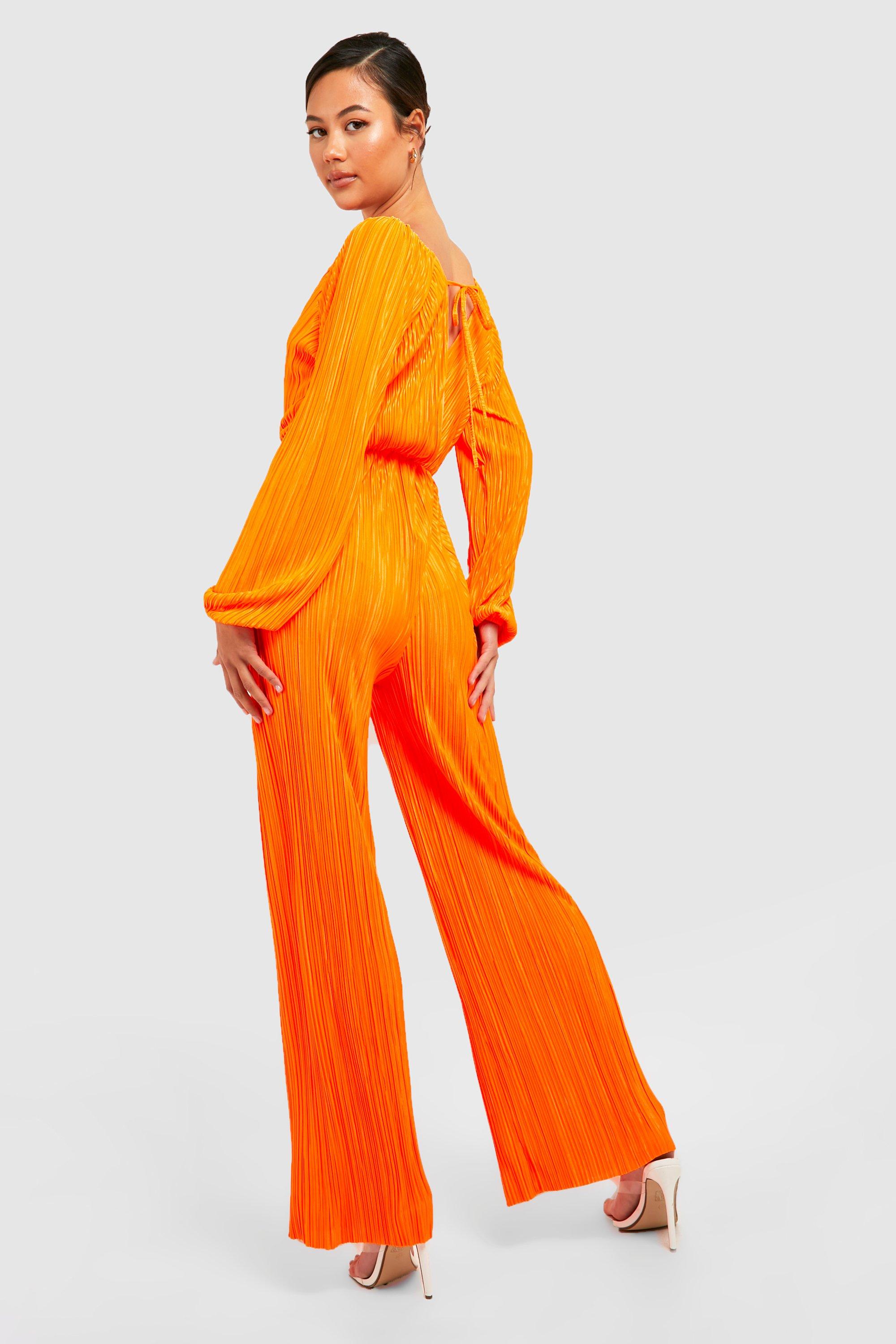 Orange long sleeve store jumpsuit