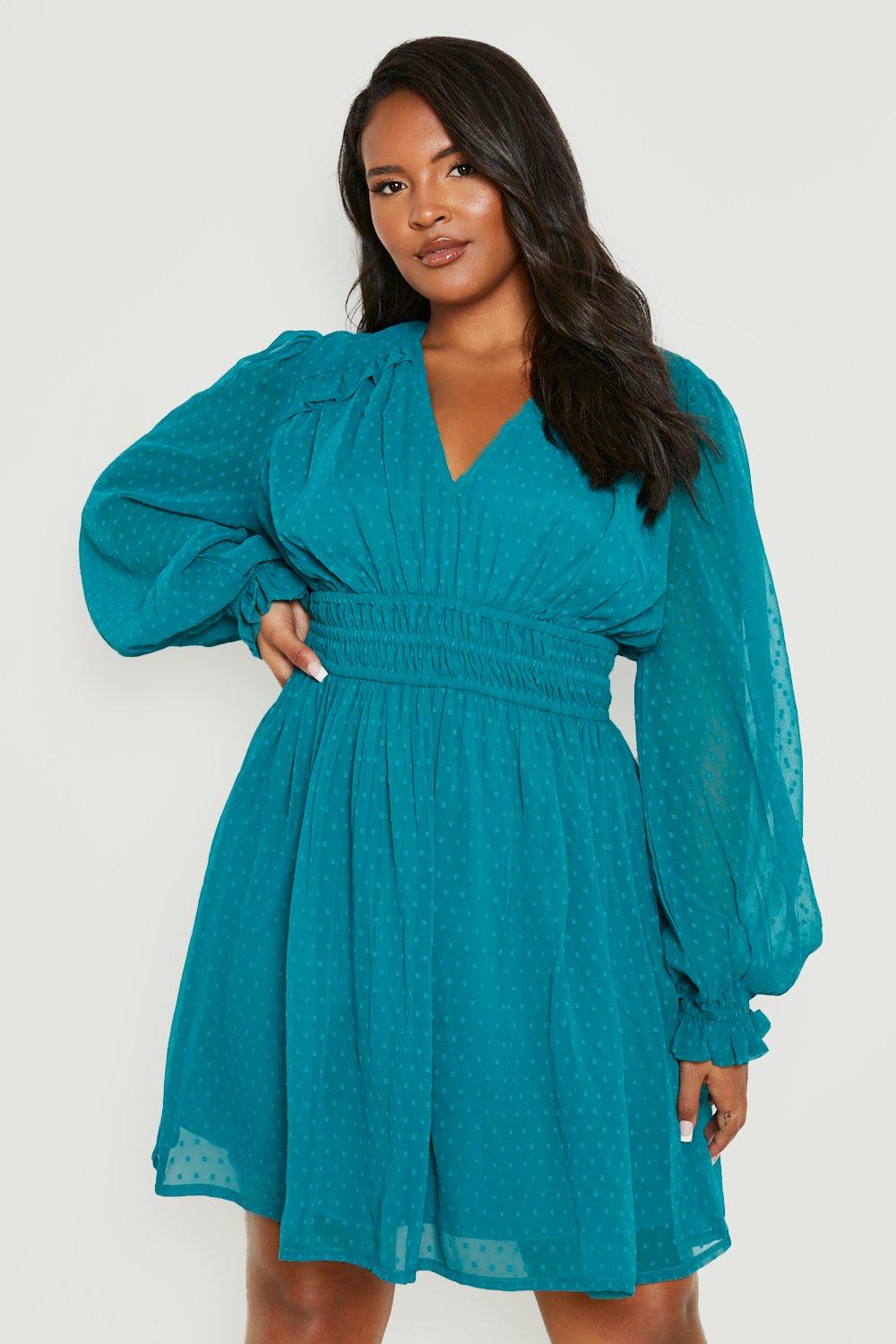 Teal dress outlet boohoo