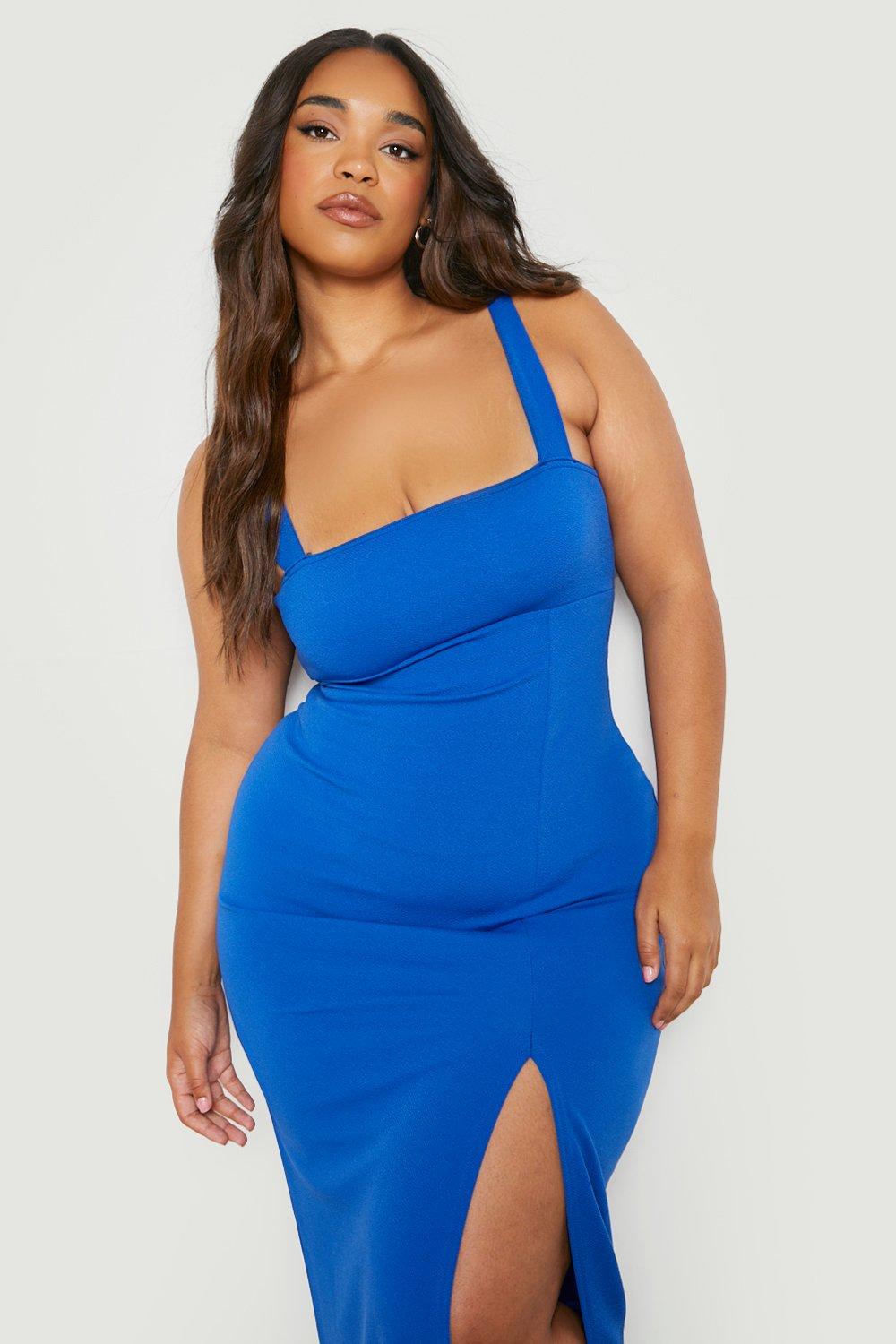 Royal blue plus size bodycon outlet dress