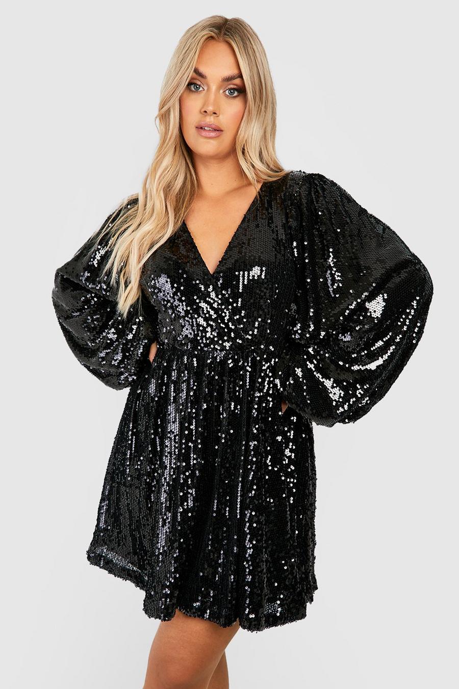 Grande taille - Robe patineuse iridescente, Black image number 1