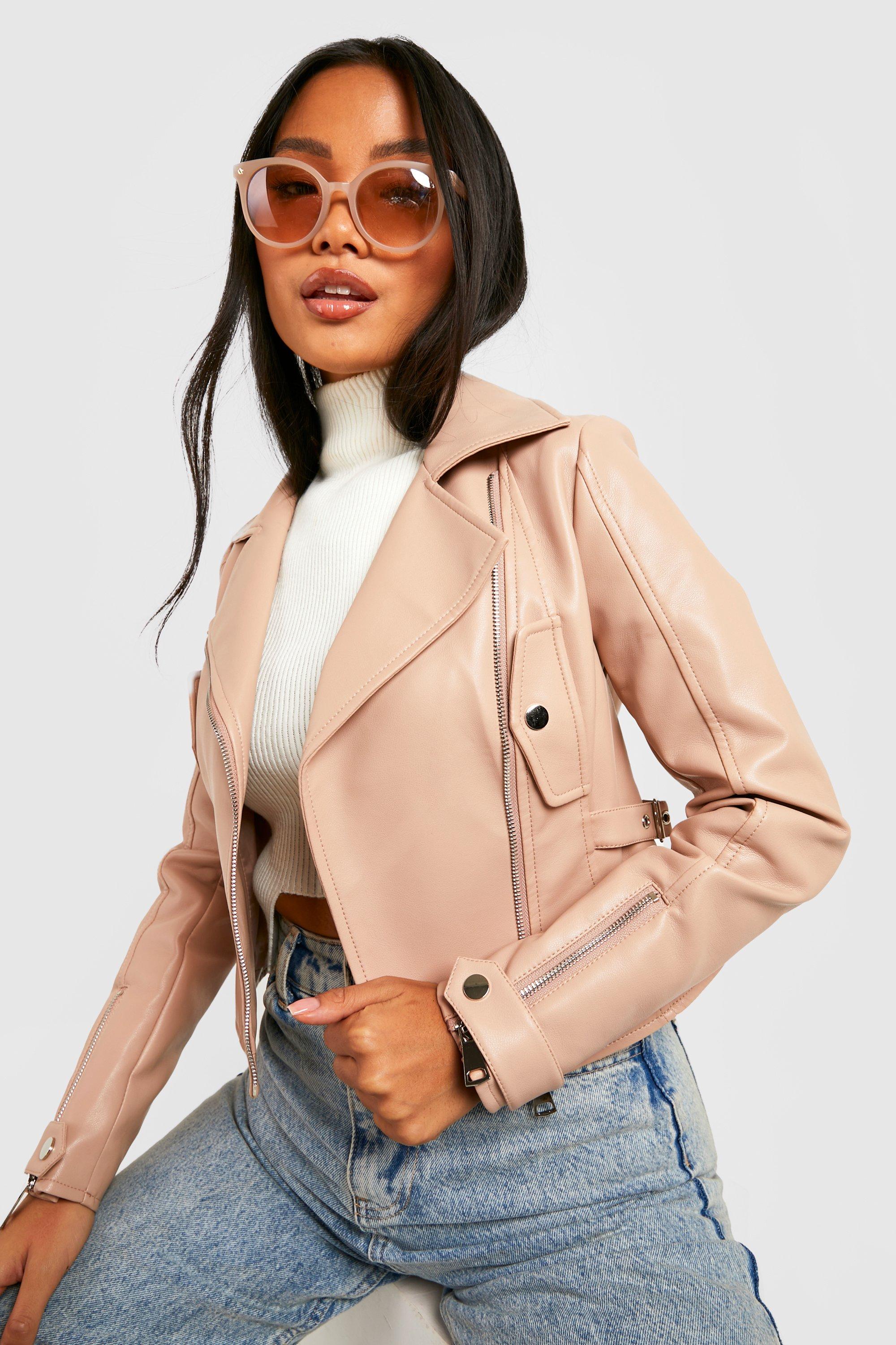 faux leather blazer with belt