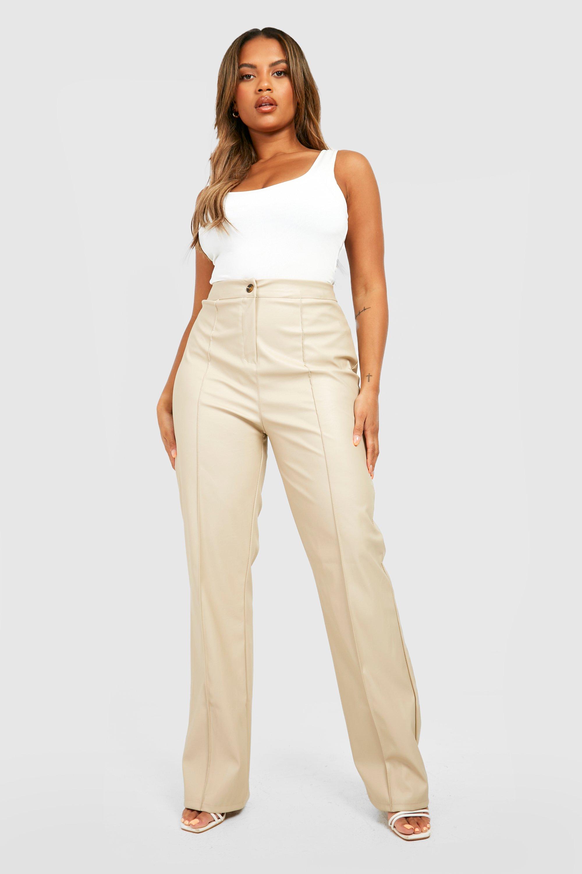 Plus size leather trousers on sale uk