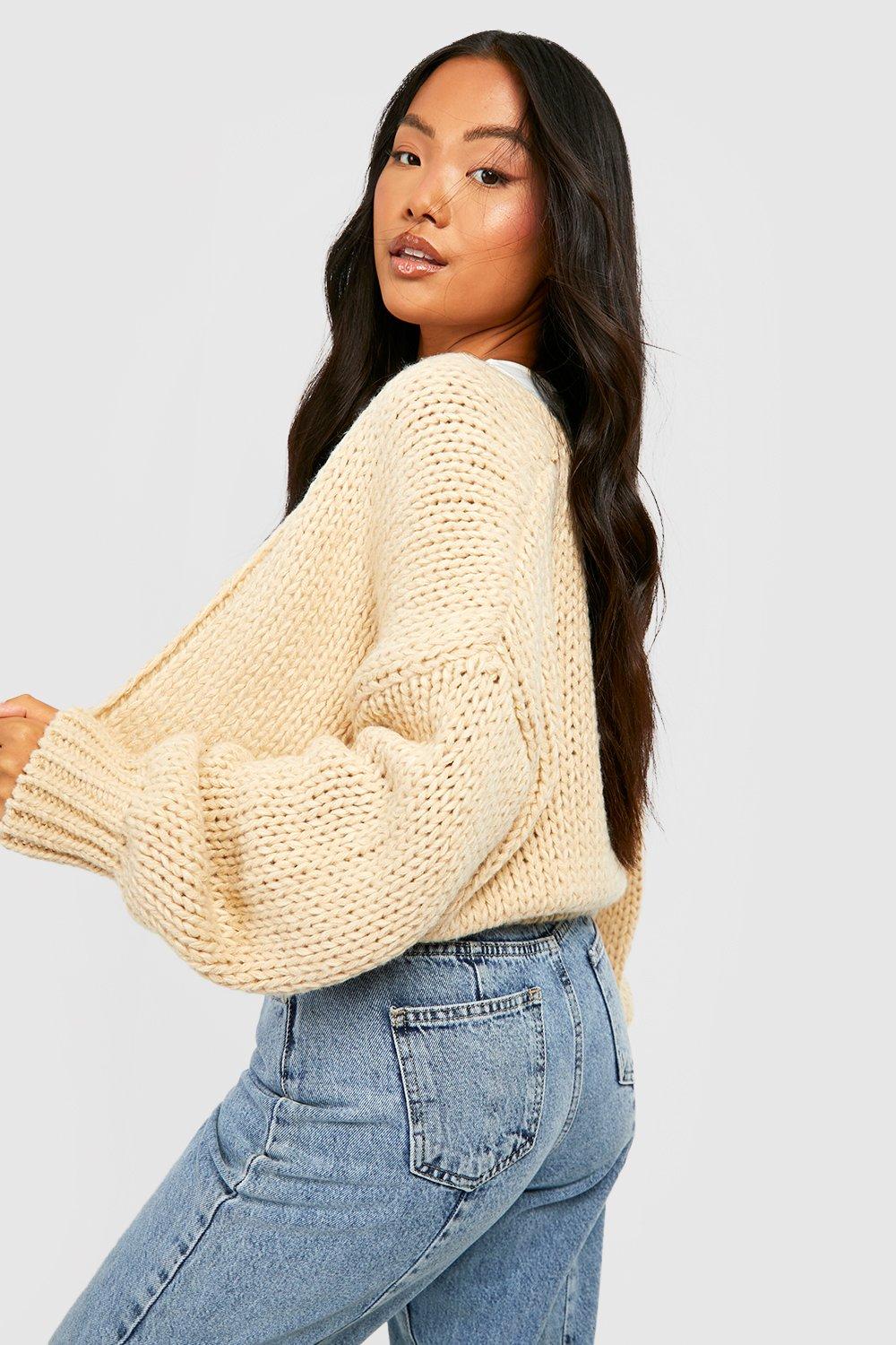 Women's Petite Premium Chunky Knit Cardigan