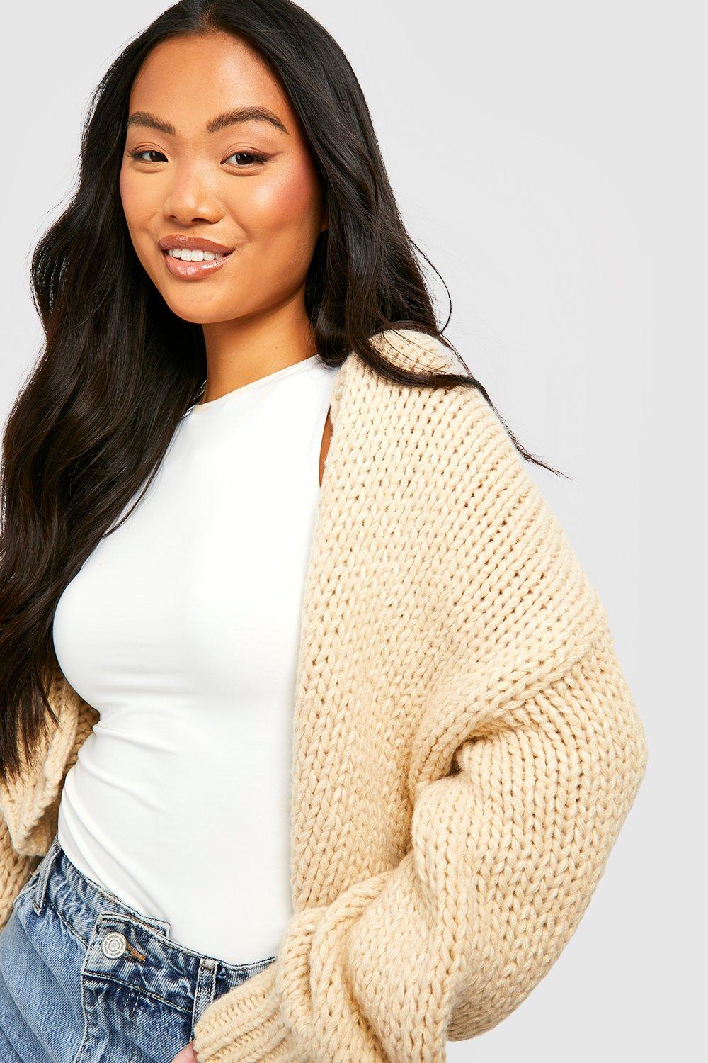 Petite Premium Chunky Knit Cardigan | boohoo