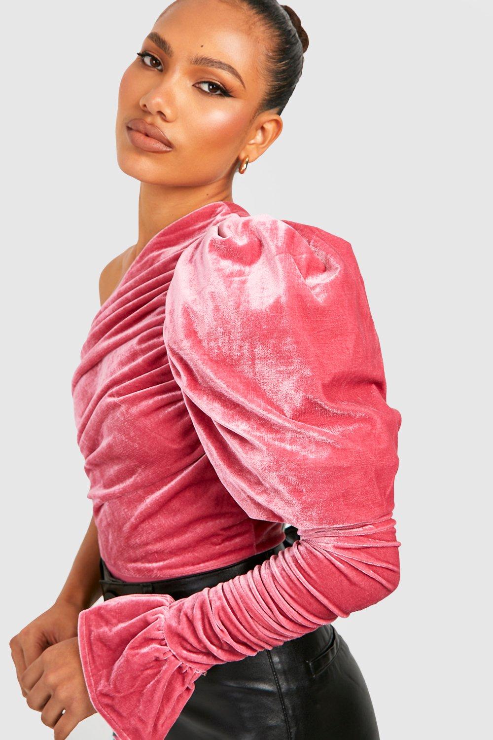 Pink velvet 2025 long sleeve top