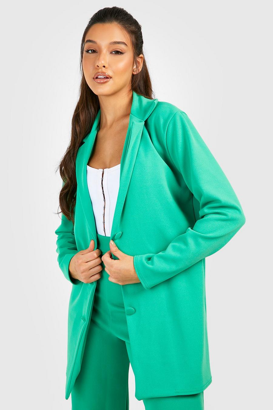 Bright green Jersey Relaxed Fit Blazer image number 1