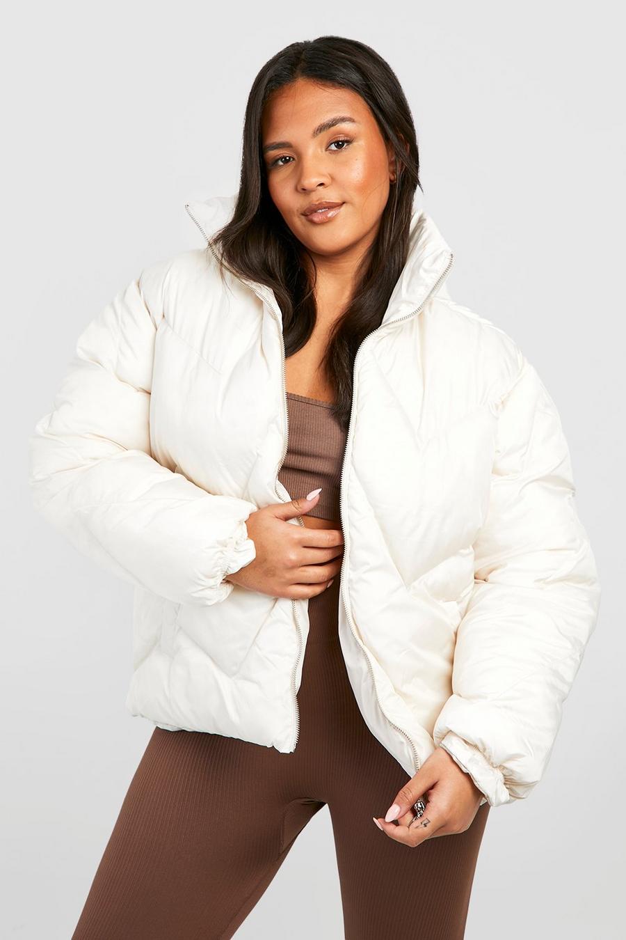 Stone Plus Zig Zag Quilted Puffer Coat   image number 1