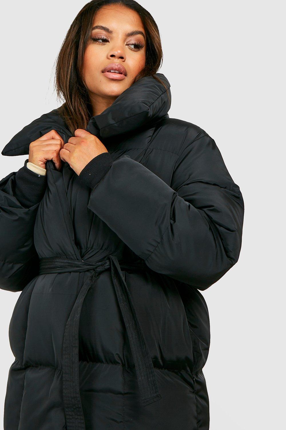 Boohoo long best sale puffer coat