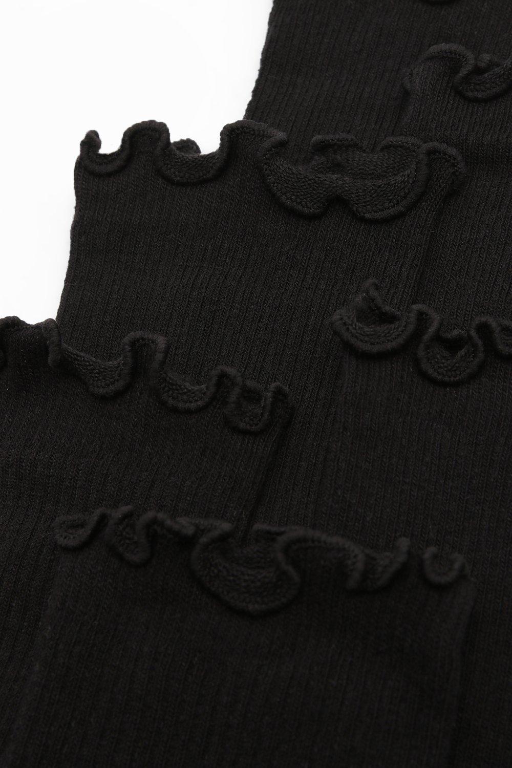 Pack de 3 pares de calcetines negros con ribete