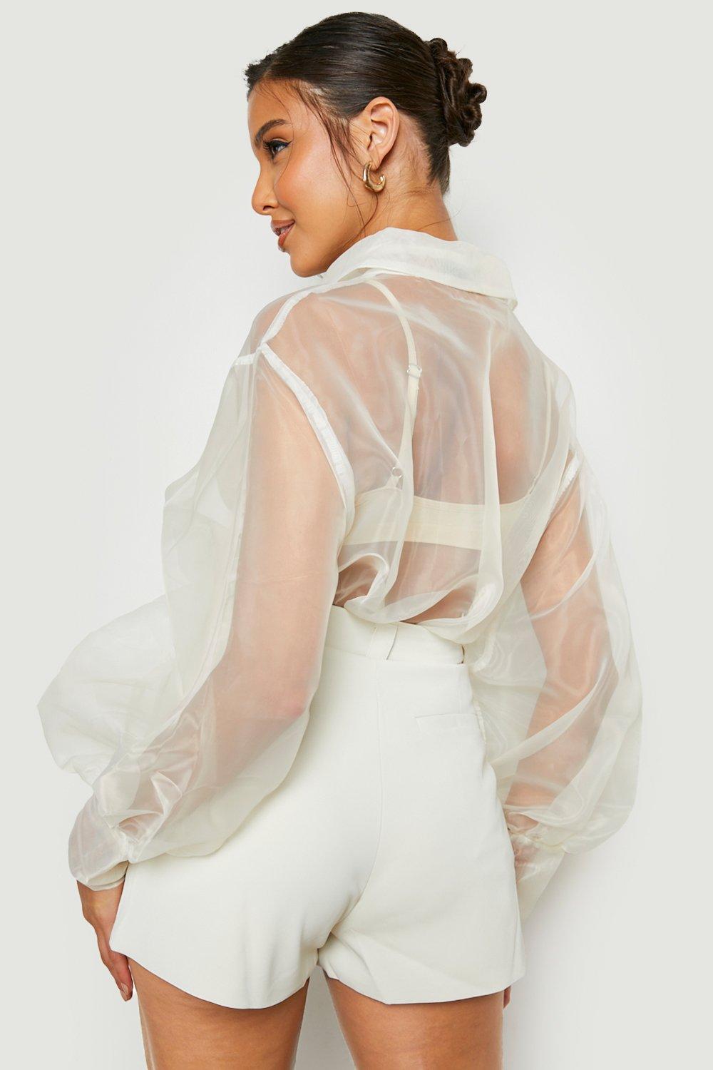 Chemise organza online blanche