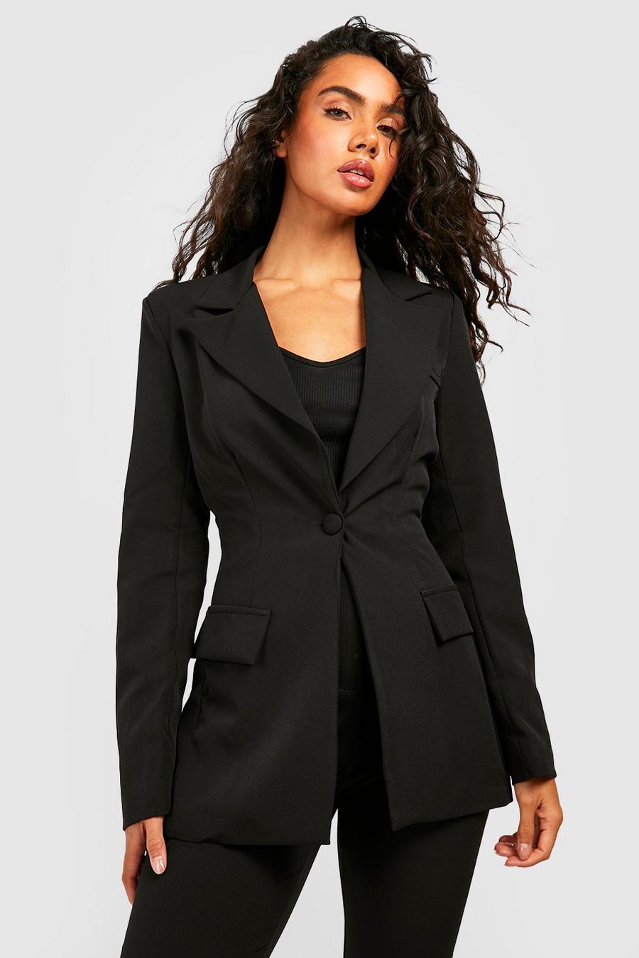 Black negro Fitted Contour Tailored Blazer image number 1