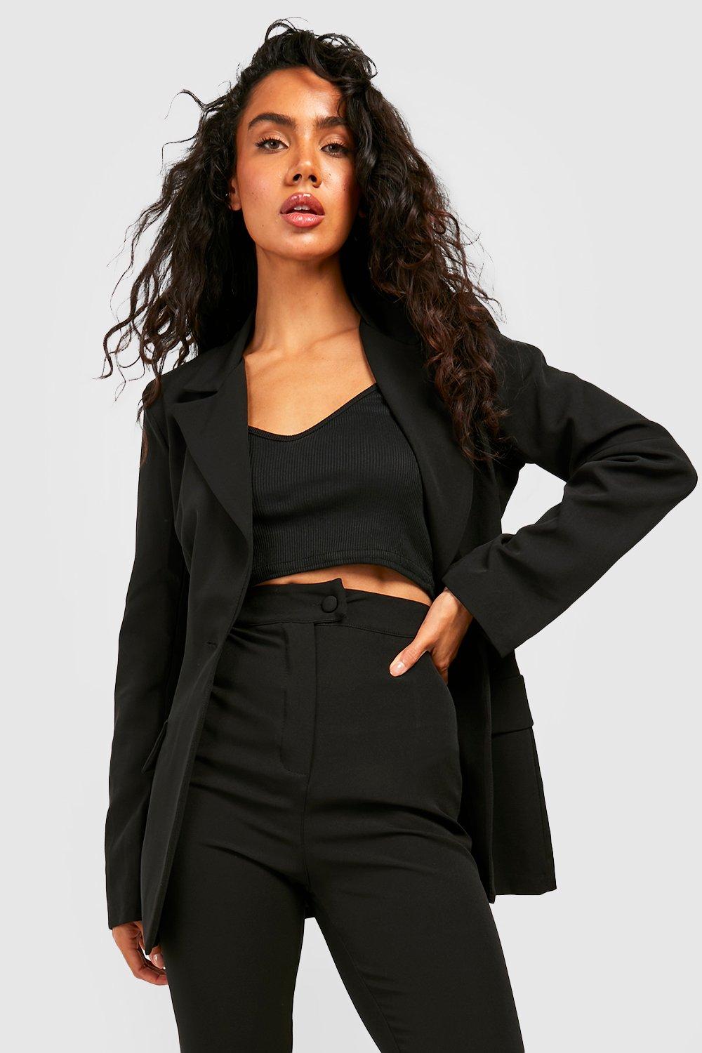 Ladies black 2024 fitted blazer