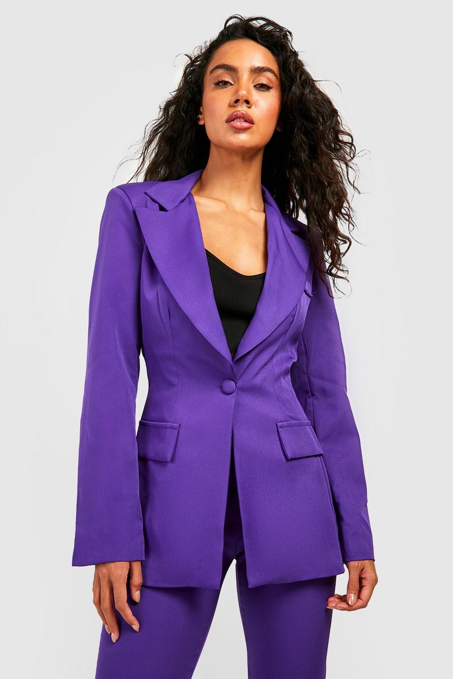 Purple Fitted Contour Tailored Blazer image number 1