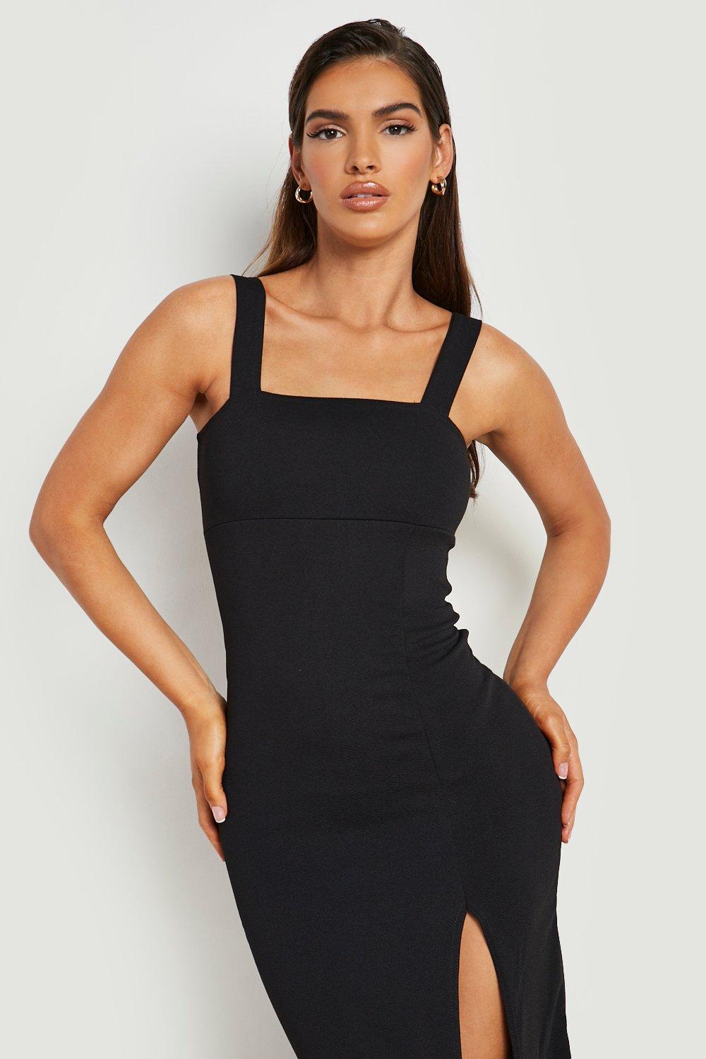 Square neck split dress new arrivals