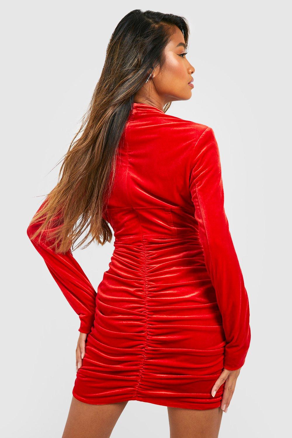 Red velvet dress store mini